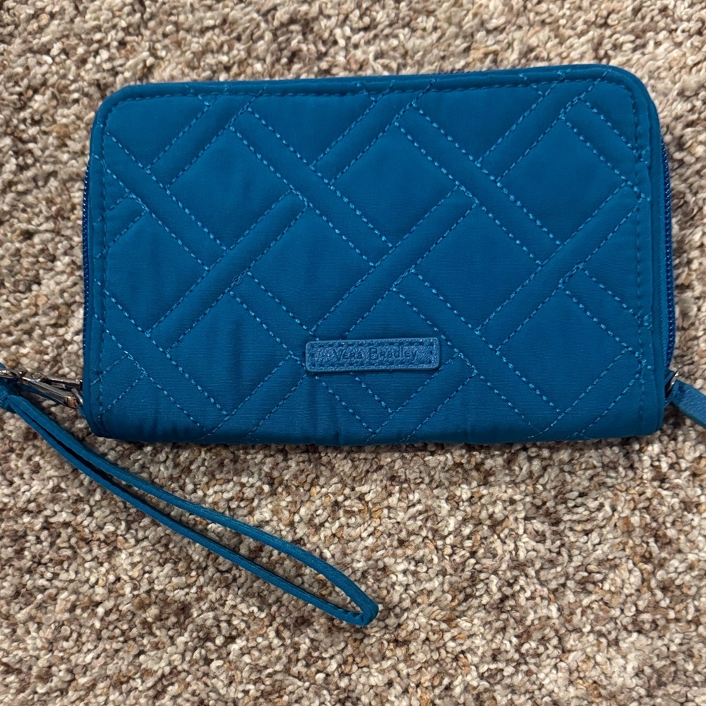 Vera Bradley Blue Quilted Wristlet
